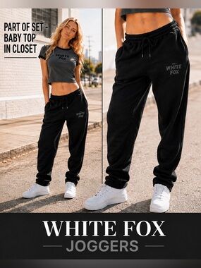 🖤 White 🖤 Fox 🦊 Boutique Off Stage Onxy Vol.3 Sweatpants Black on Black Joggers